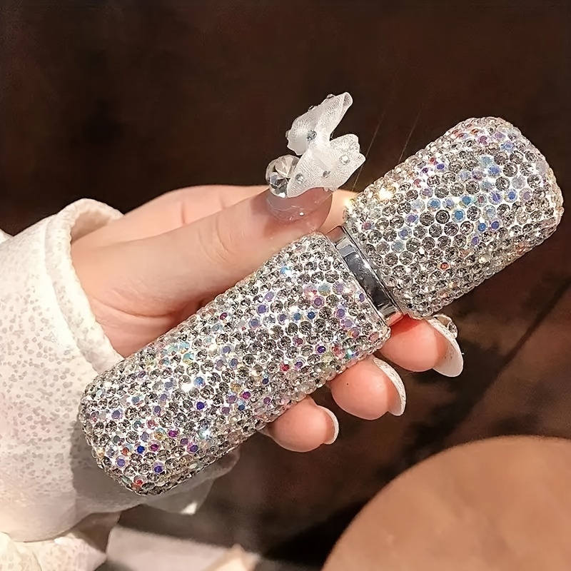 TEMU Bling Bling Sparkling Perfume Atomizer With Rhinestone Decoration, Vacuum-pressed Moisturizing Fine Mist Spray Bottle, Suitable For Liquid