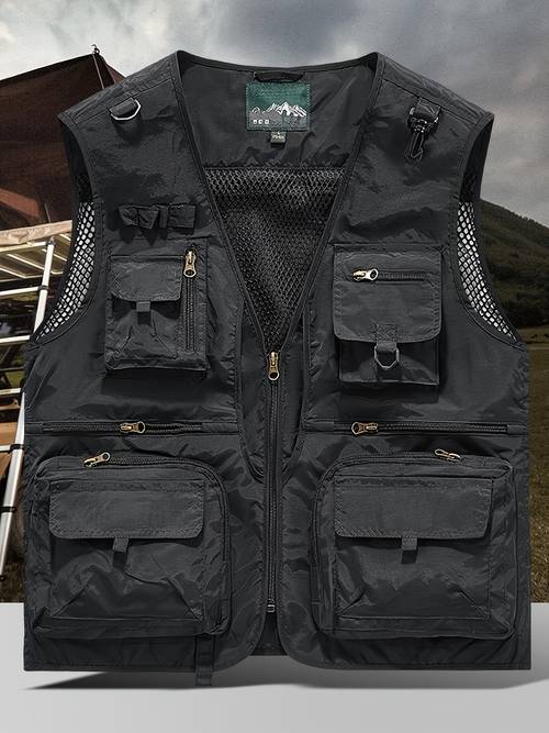 herren multi-pocket outdoor weste jacke klettern fotografie lockerer westen sommer schnelltrocknend ärmellos freizeit arbeitskleidung herren outdoor angelweste klettern outdoor survival