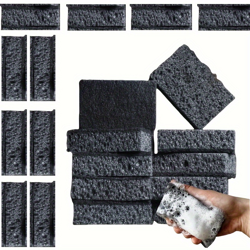 

Black Seaweed Sponge For Kitchen Cleaning - , Oil-free Dishwashing & Pot Scrubbing