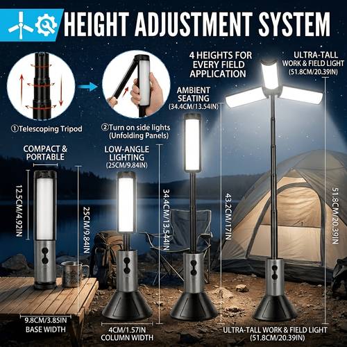 retractable camping light 4 section adjustable rod 5 led multi functional telescopic light type c charging outdoor camping gear equipment for hiking fishing emergency