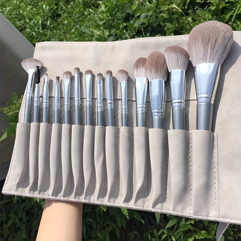 

14pcs Cosmetic Brushes Set With Storage Bag For Kabuki Power Foundation Mixed Face Makeup Kit Suitable For Foundation Blush Concealer And Eyeshadow Professional Tools For Beginners And Professionals