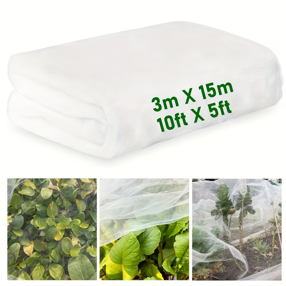E-shop X 15M Weißes Insektennetz, Gartennetz Ultrafeines Pflanzennetz, Schutz für Gemüse und Obst vor Insektenbefall