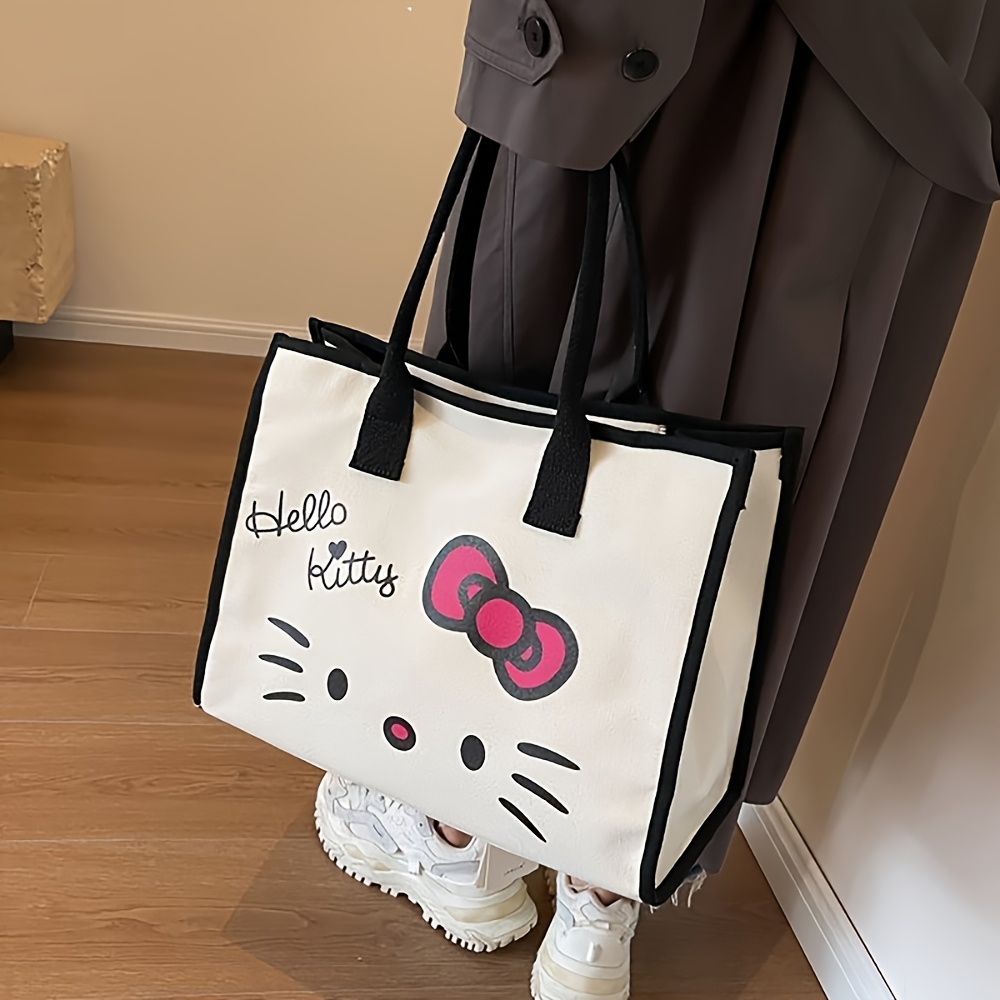 E-shop Sanrio KT Katzen-Tasche für Damen, geräumige Tragetasche, bezaubernde Schultertasche, ideal für Schule, Outdoor-Aktivitäten und