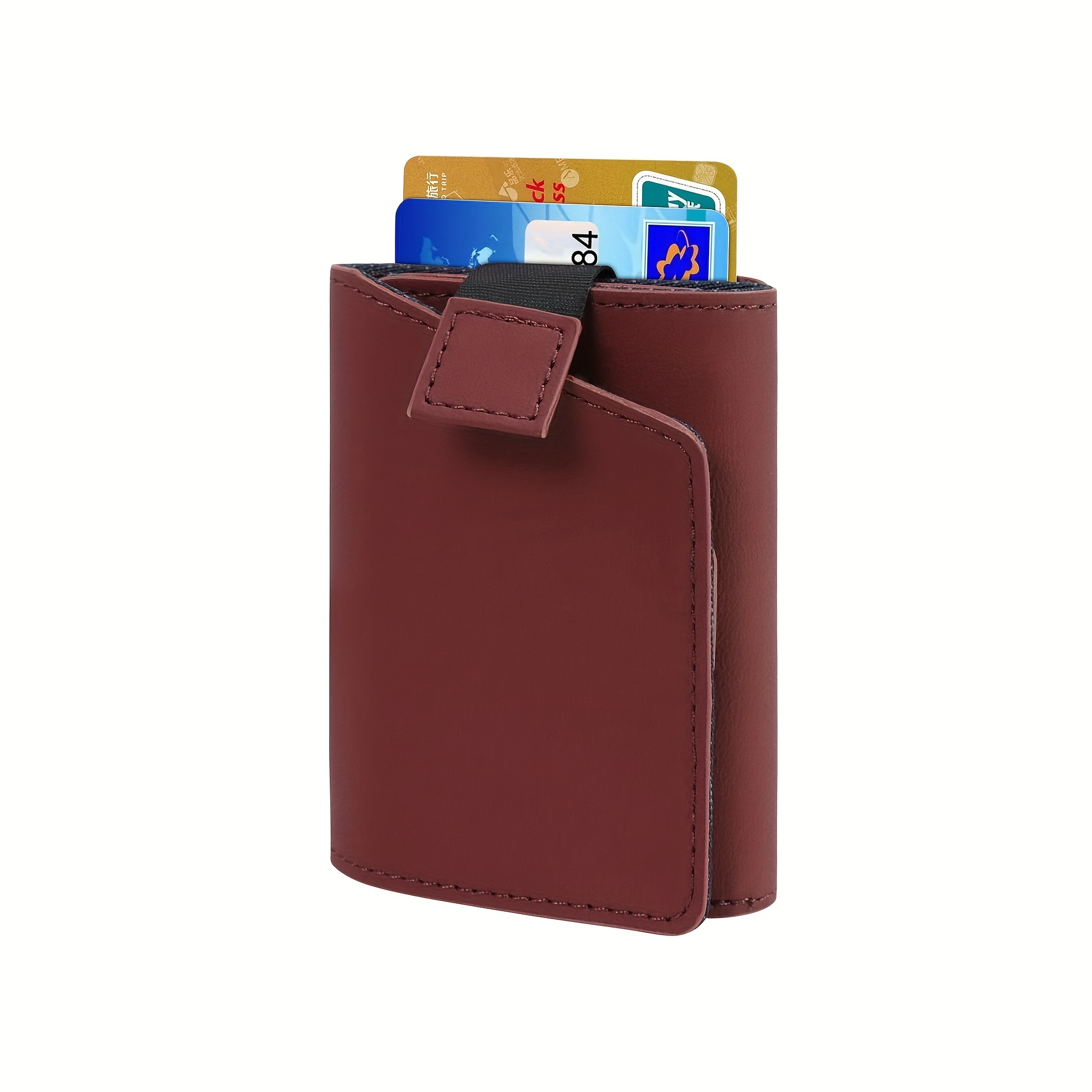 mens pu leather minimalist wallet rfid blocking card - Temu