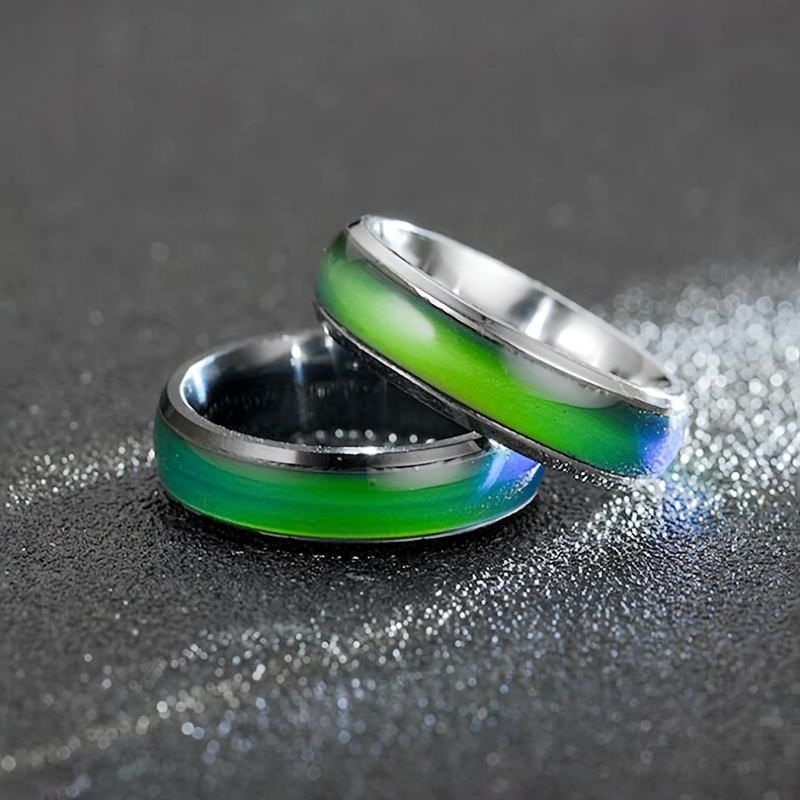 4pcs Temperature Sensitive Waterproof Color Changing Rings Set