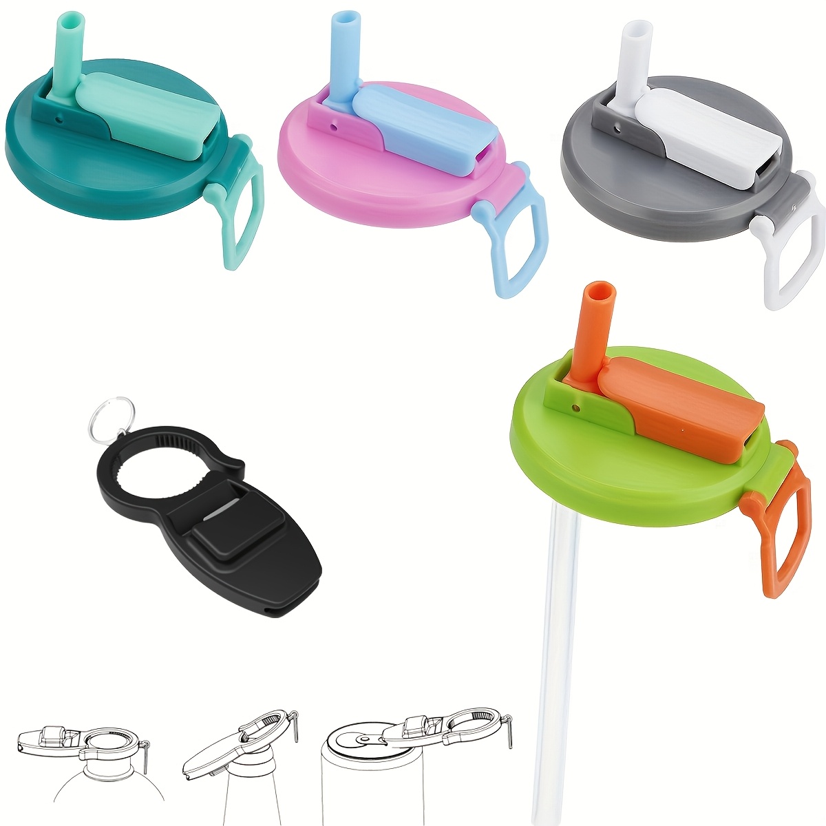 Image of 1pc/4pcs Reusable Soda Can Lids With 3-in-1 Bottle Opener, Leak-proof Beverage Can Covers, Fits 2.13 Inch/5.4cm 330ml Cans