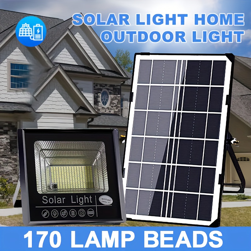 TEMU 2/1pc Extremely Bright Solar Led Floodlights For Outdoor Use, For Porch And Door, Featuring 204 Led Beads, Ideal For Holiday Decor, Sheds,