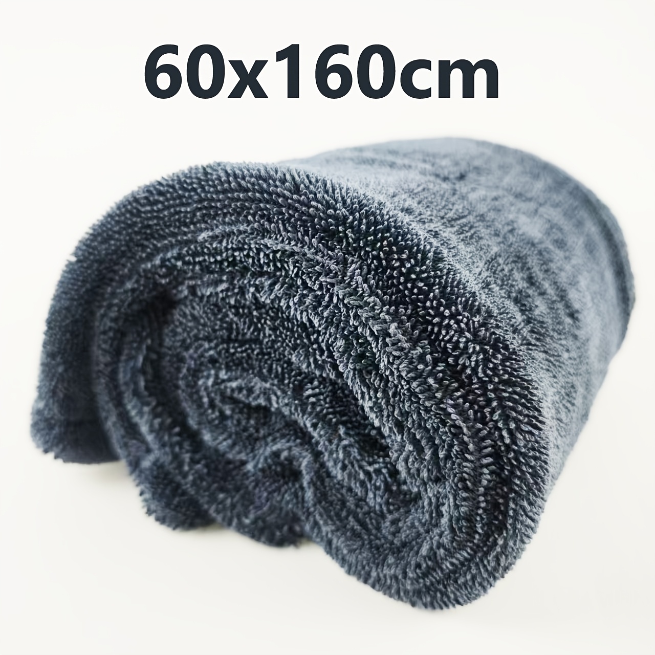 TEMU 1pc Super Absorbent Microfiber Drying Towel, 24" X 36" - Quick-dry, Twisted Loop Technology For Car, Truck, Suv, Rv - Holds Over 1 Gallon Of Water, Dark Blue