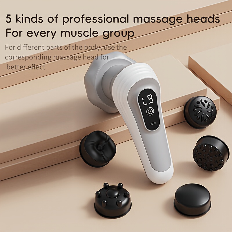 portable home fat reducing machine usb rechargeable multifunctional strong vibration body massager suitable for   men and   for gifts   with 5 massage heads