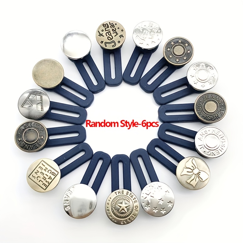 6pcs Random Style Pants Expand The Waist , Button, The Waist Stretch, The Waist Can Adjust The Size, For Gifts
