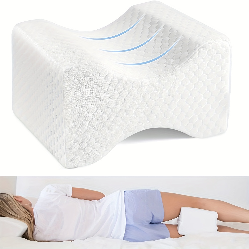 TEMU 1pc Long Knee Pillow For Side Sleeper Fully Support Thighs, Side Lying Knee Pillow, Leg Pillow