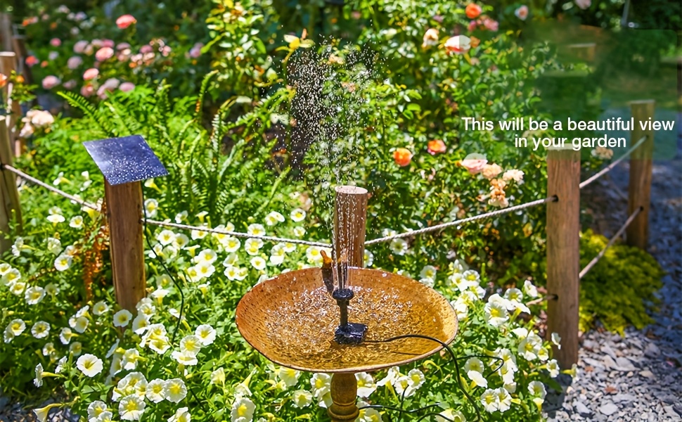 Fontaine Solaire DIY Pour Bassin - Pompe à Eau Avec 5 Buses, Panneau Solaire Pour Étang Et Jardin