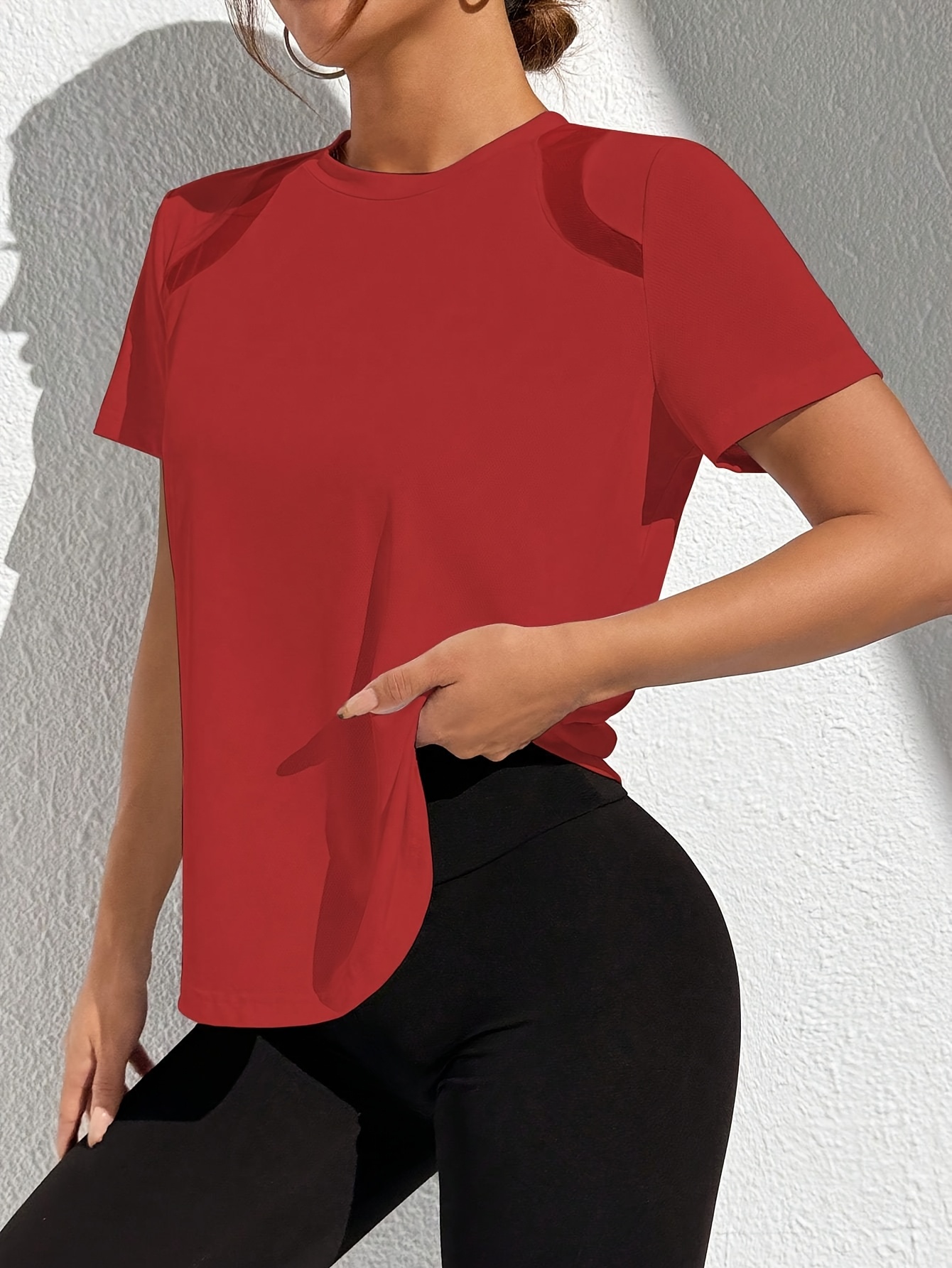 women's yoga sports t shirt breathable quick dry mesh back Temu