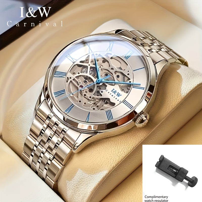 I&w Carnival Men' Mechanical Watch, Business Fashion Waterproof Watch, Without Battery