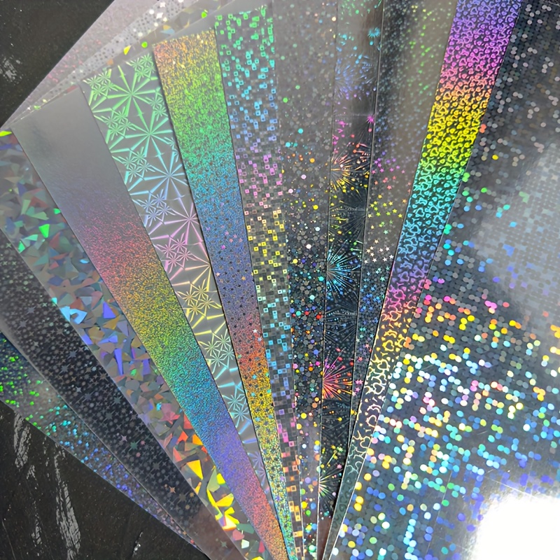 

Holographic Craft Paper Set - 12 Sheets A4 (8.3"x11.7") 250gsm, Assorted Full-color Patterns, Ideal For Diy Greeting Cards, Scrapbooking, Art & Crafts, Christmas Decor, And Party Supplies