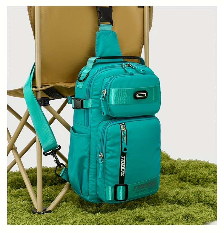 unisex chest backpack large capacity convertible crossbody handheld waist pack with multiple compartments padded shoulder straps waist clip for outdoor hiking gym travel durable casual outdoor bag 18 colors backpack for travel hiking essentials stylish outdoor gear secure zipper closure details 27