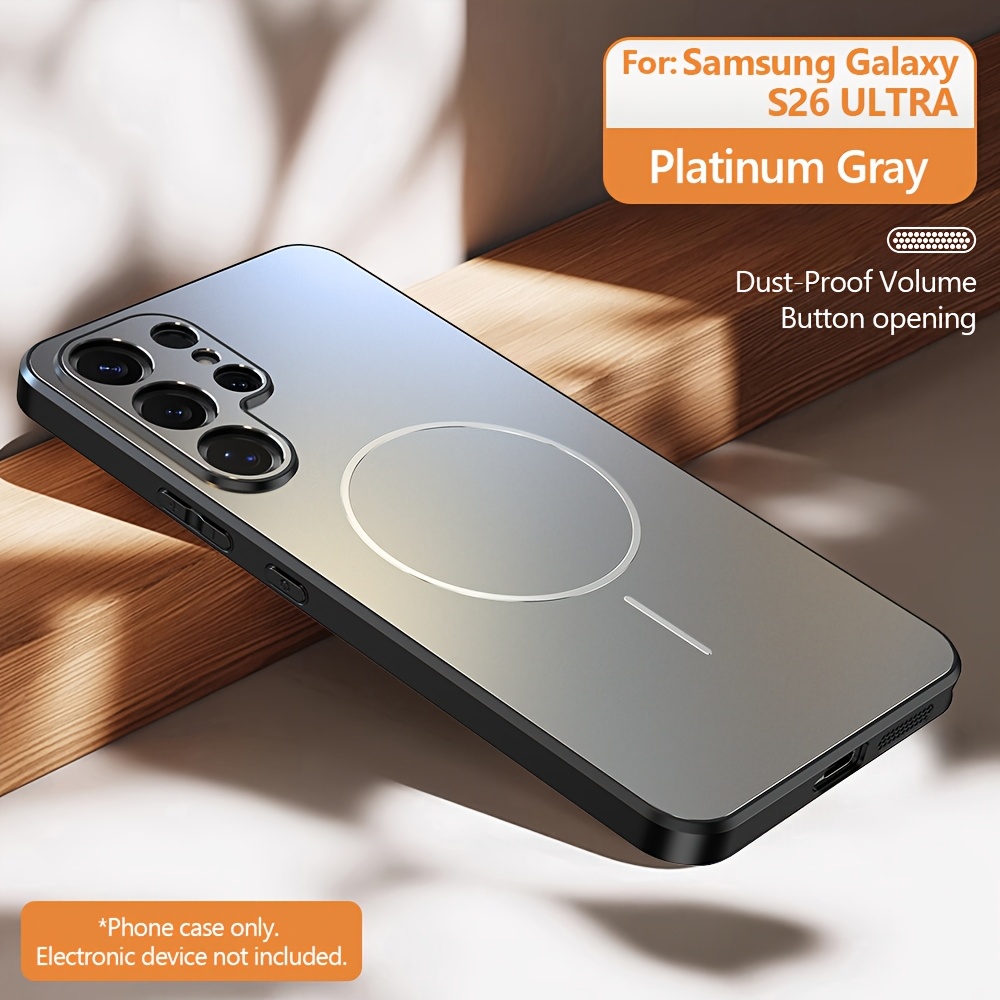 TEMU Coque de téléphone : Nouvelle coque de téléphone pelliculée mate pour for Samsung Galaxy S26/S26PLUS/S26ULTRA, avec anneau magnétique en métal,
