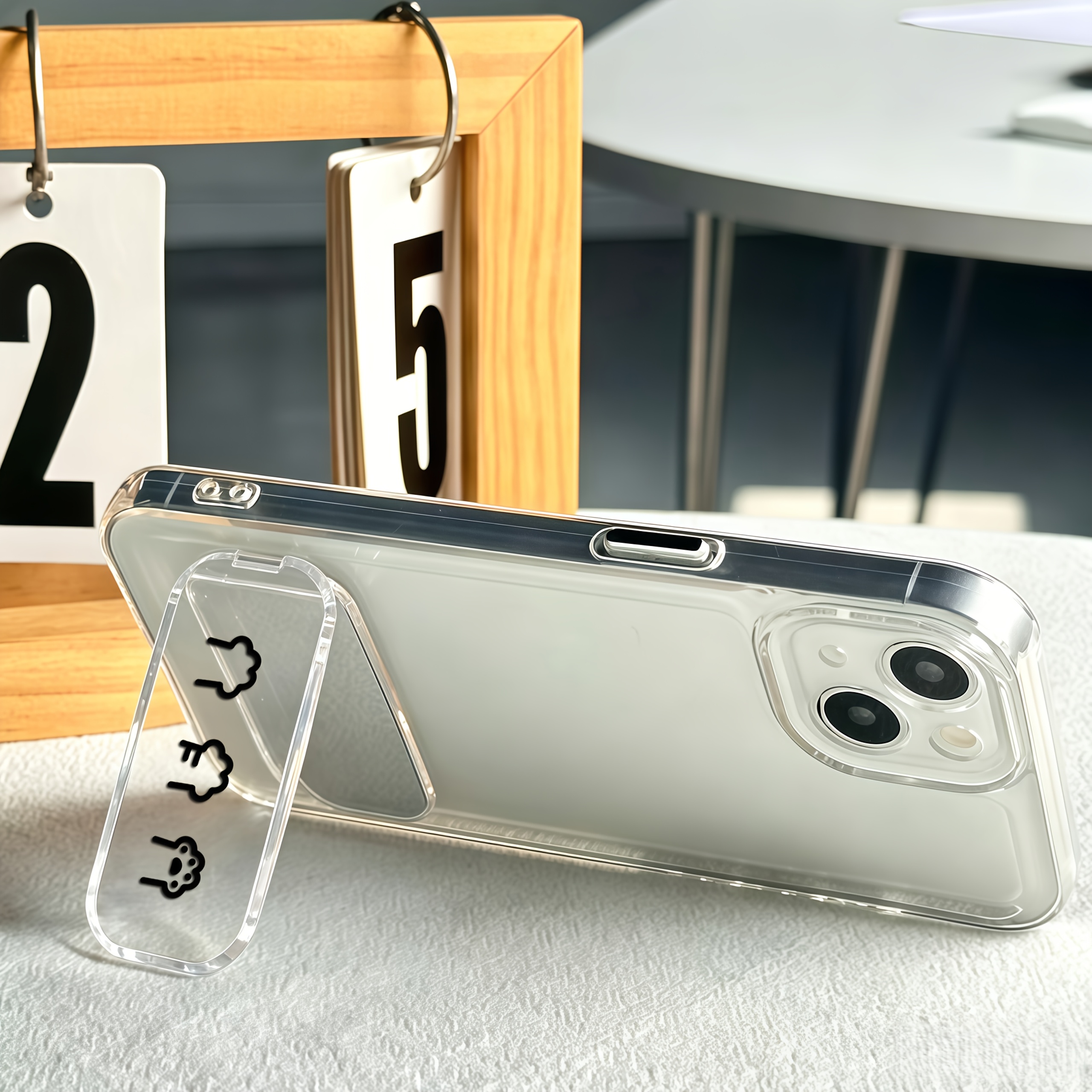 Cat Paw Pattern Transparent Phone Stand, Foldable Design