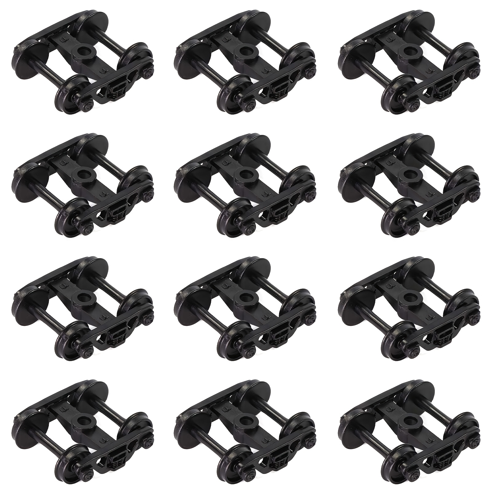 TEMU 12pcs Ho Scale 1:87 Roller Bearing Truck 33" Plastic Wheel 4-springs