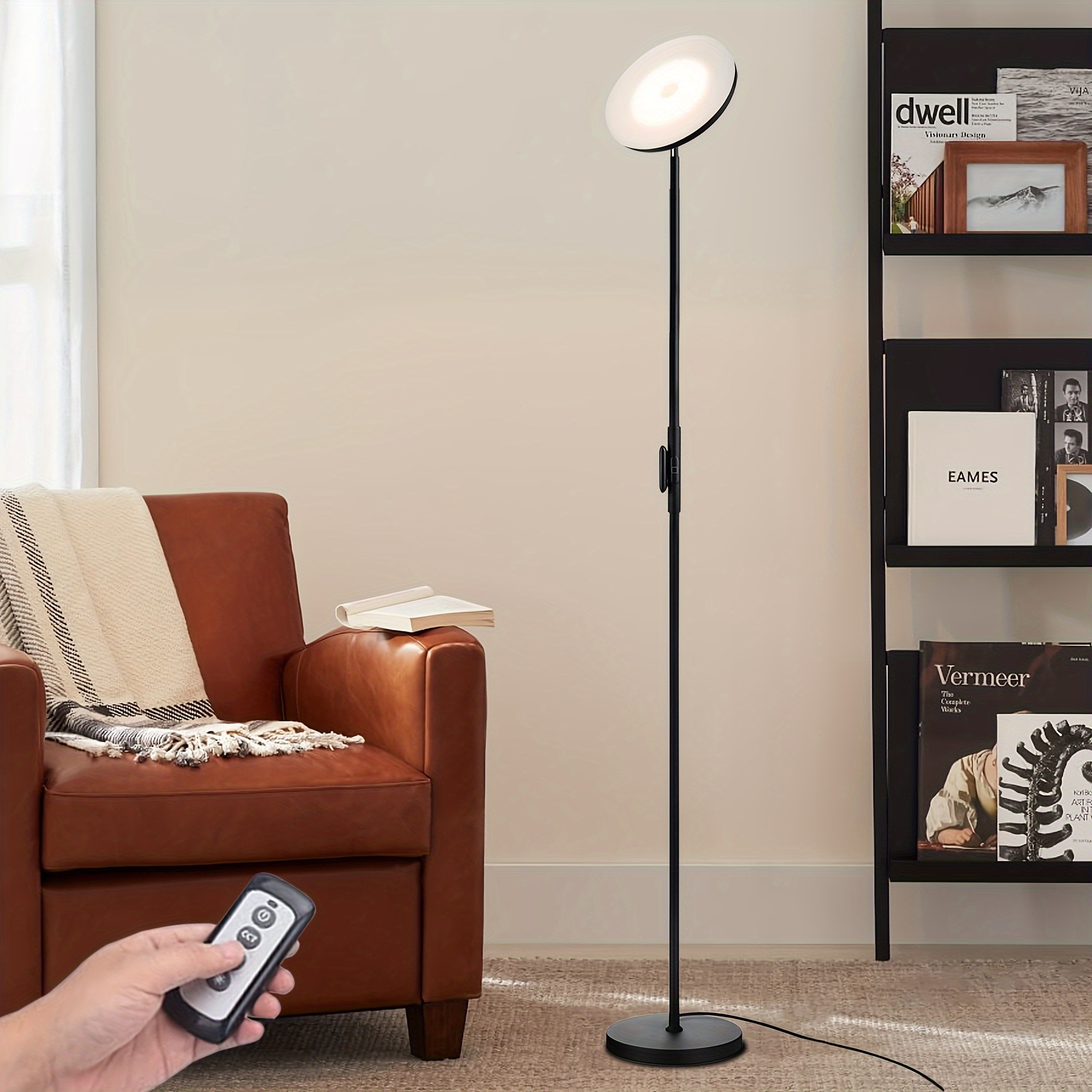 

30w/2400lm Sky Led Modern 3 Color Temperatures -tall Standing Pole Light With Remote & For Living Room, Bed Room, Office