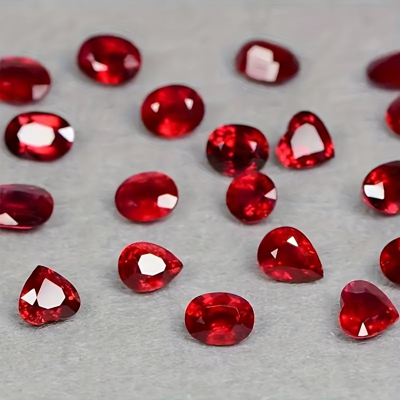 5pc Red Glass Crystal Beads Set for Creative Crafts