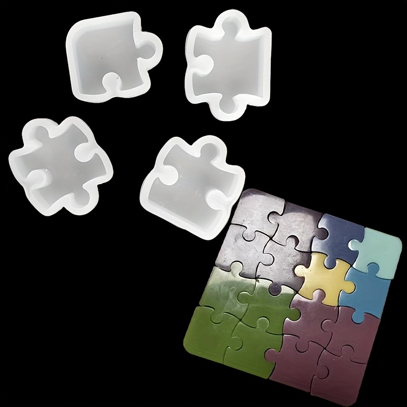 4pcs puzzle resin molds