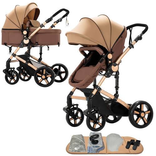 Foldable Stroller Suitable for Children Under, with a Single- Brake, Sunshade, Adjustable Push Handle, And with Cover, Mosquito Net, Rain Cover, Baby Bottle Holder, ., Convenient for Storage And Use When Going Out