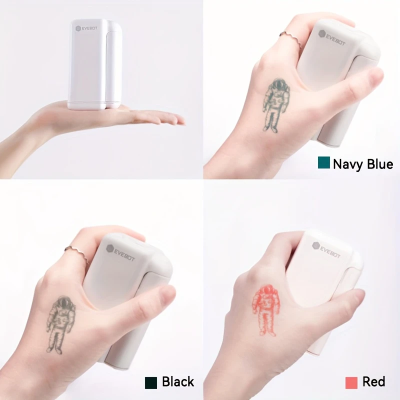 1 set printpods mini handheld label printer mini wireless intelligent printer logo barcode creative diy tattoo printer christmas halloween sticker patterns details 10