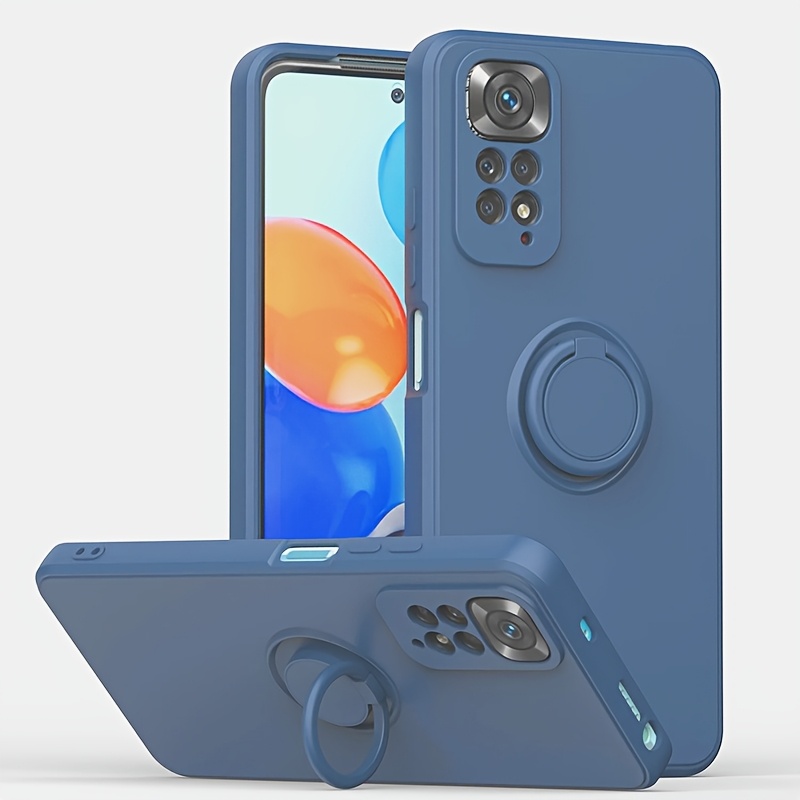 TEMU Liquid Silicone Magnetic Ring Soft Phone Case For Pro 11 11s 12s 11t 12t 10 10s 10t 9 13 10s Pro Shockproof Cases For Poco X3 Nfc M3 M4 F3 Ring