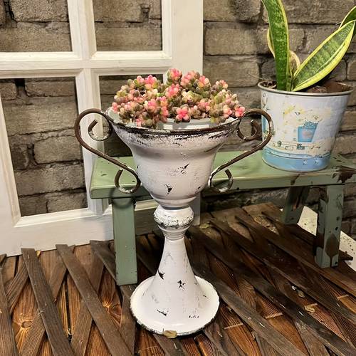 item picture white distressed outdoor iron tall creative wine garden planter for and plants suitable for balcony home indoor and outdoor use ideal for succulents and as a flower stand