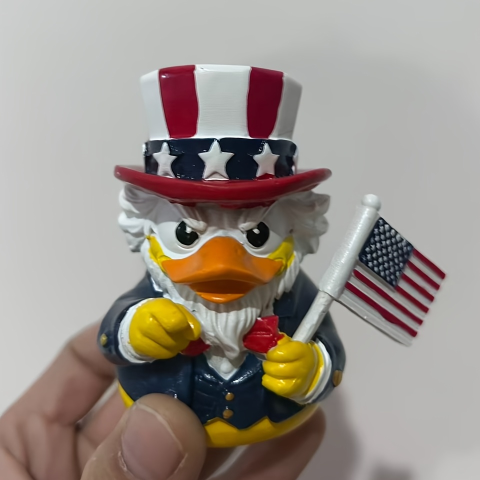 TEMU Old Uncle Goose Statue-resin Patriotic Figurine With Flag, Great Day Gift For Dad Or , Cute Table Top Ornaments, Perfect For Home Or Office,