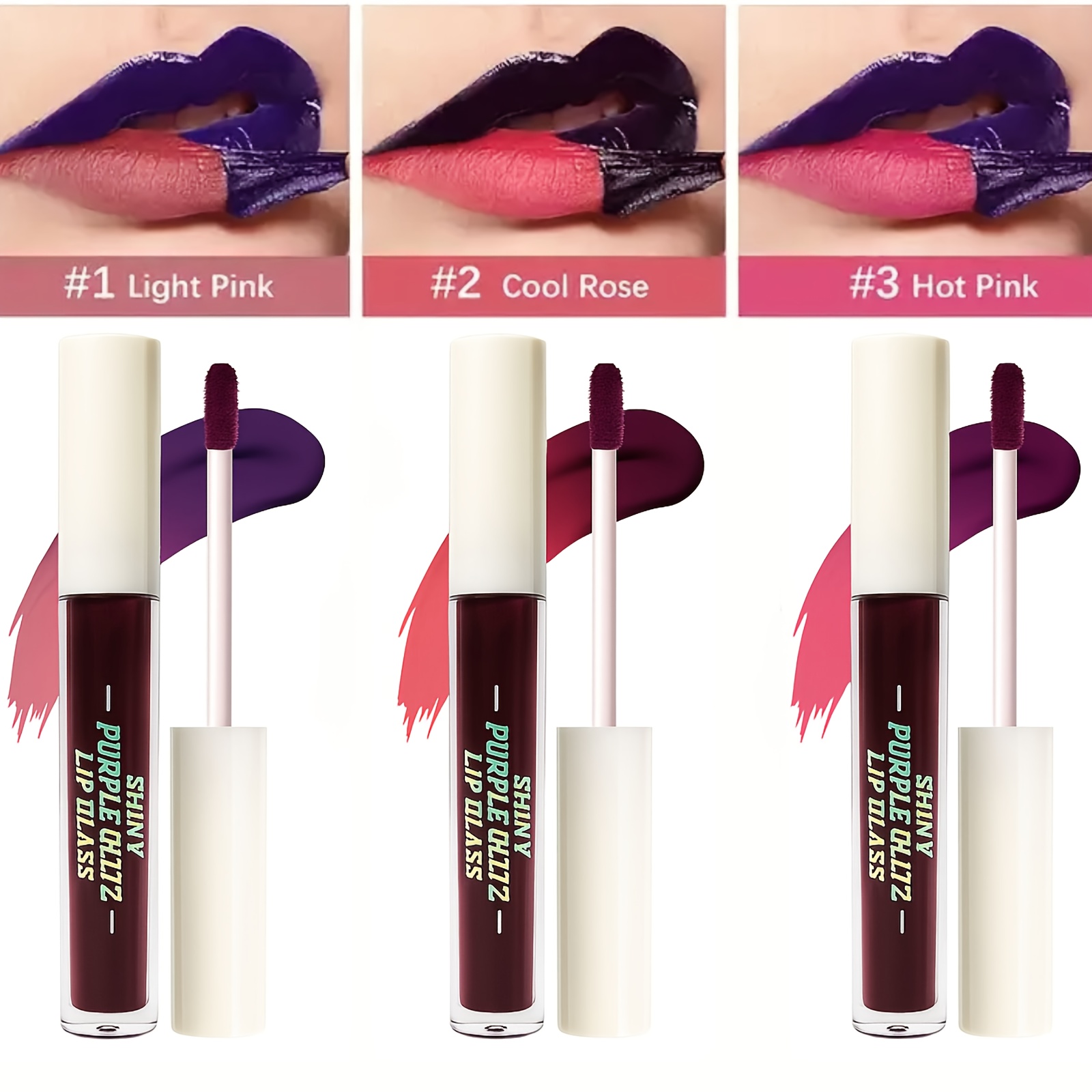 Matte Lip Stain -off Gloss Tint, Purple Long Lasting Lipstick Waterproof Non Transfer Comfortable Wear, High- Moisturizing, Easy Application & Removal, Suitable For Types, Ideal Holiday Gift