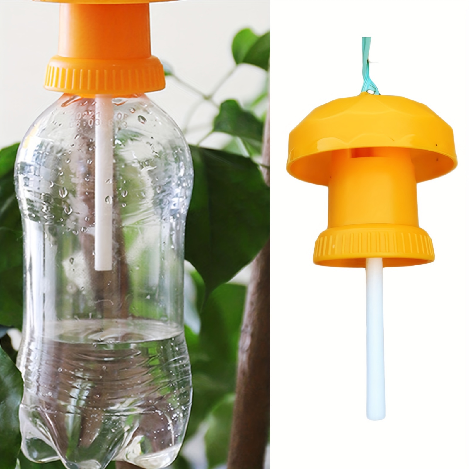 

10pcs, Fruit Fly Trap Tops, Yellow Fly Attractant Device 2.36in Diameter With Hanging String, Reusable Pest Control For Garden, Orchard Fly Catcher Accessory