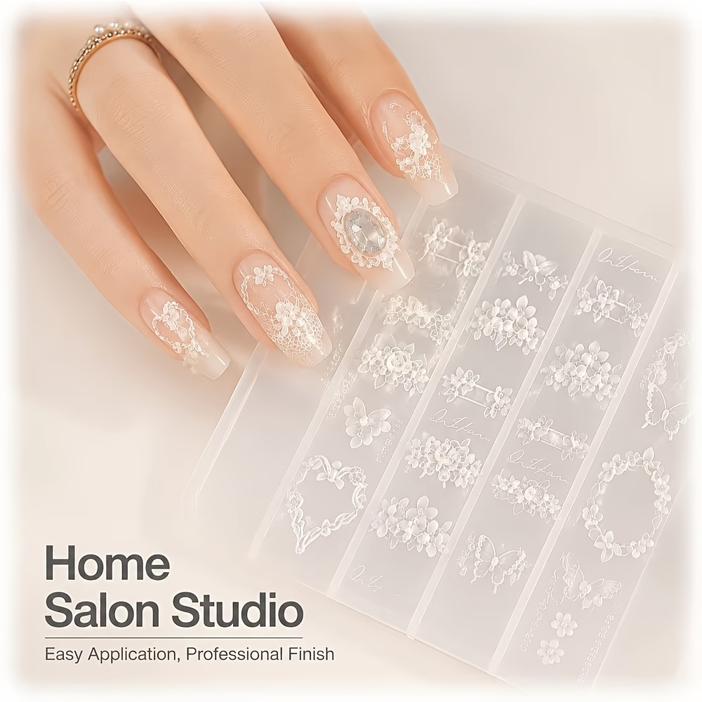Durable Silicone Nail Mold with 3D Bow & Flower Patterns