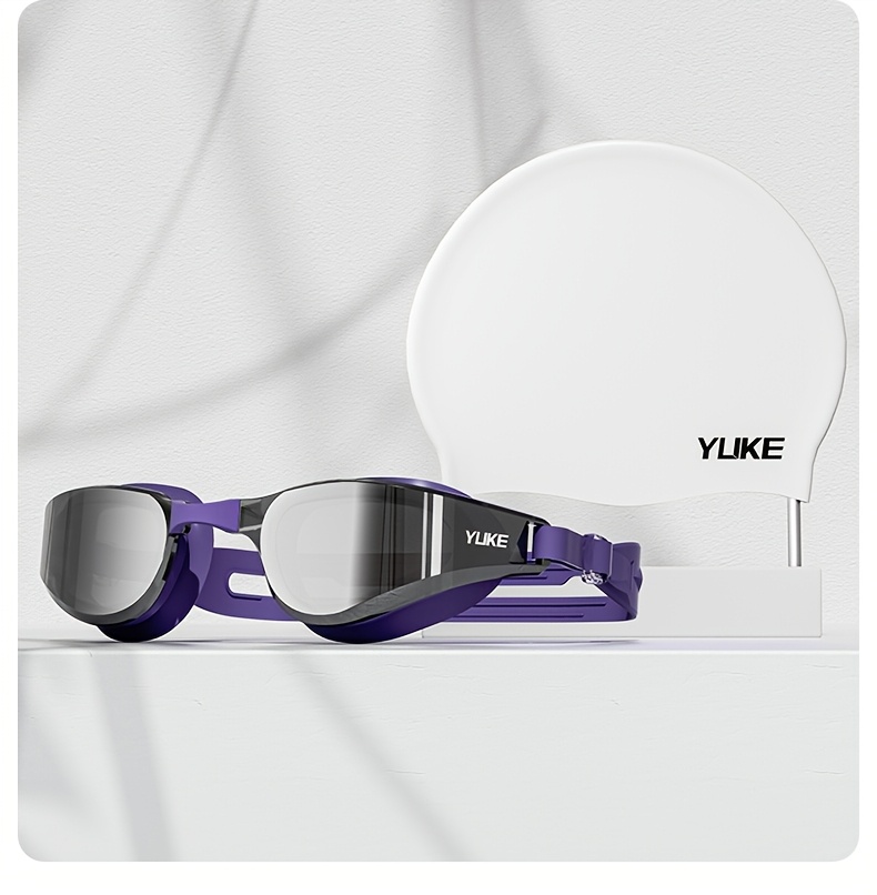 1pc of Adult Electroplated Swimming Goggles with High-definition Anti-fog and Ultra-wide-angle Vision Design