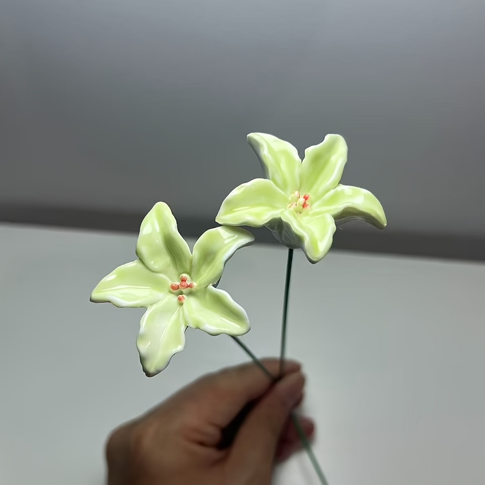 TEMU Set da 8 pezzi di artificiali in ceramica per alte temperature, fiori in ceramica a con pieghevoli, per composizioni in vaso, piante in vaso, da