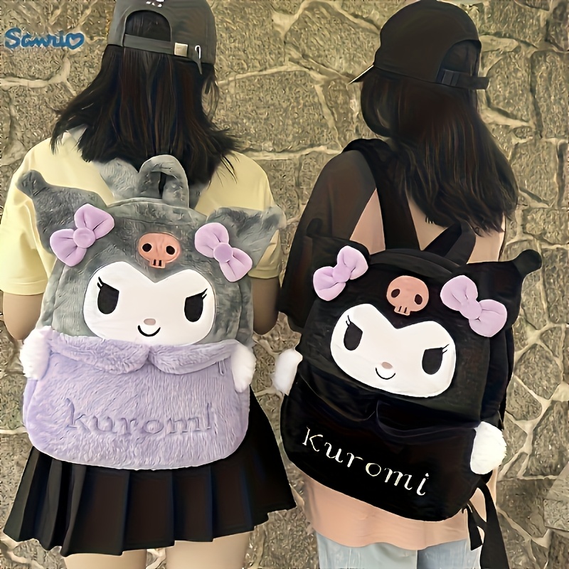 

Sacs à Dos Sanrio Kuromi & My Melody pour Femmes - Grande , Style Décontracté, Tissu , Couleurs Mélangées avec Accents de Personnages en Peluche