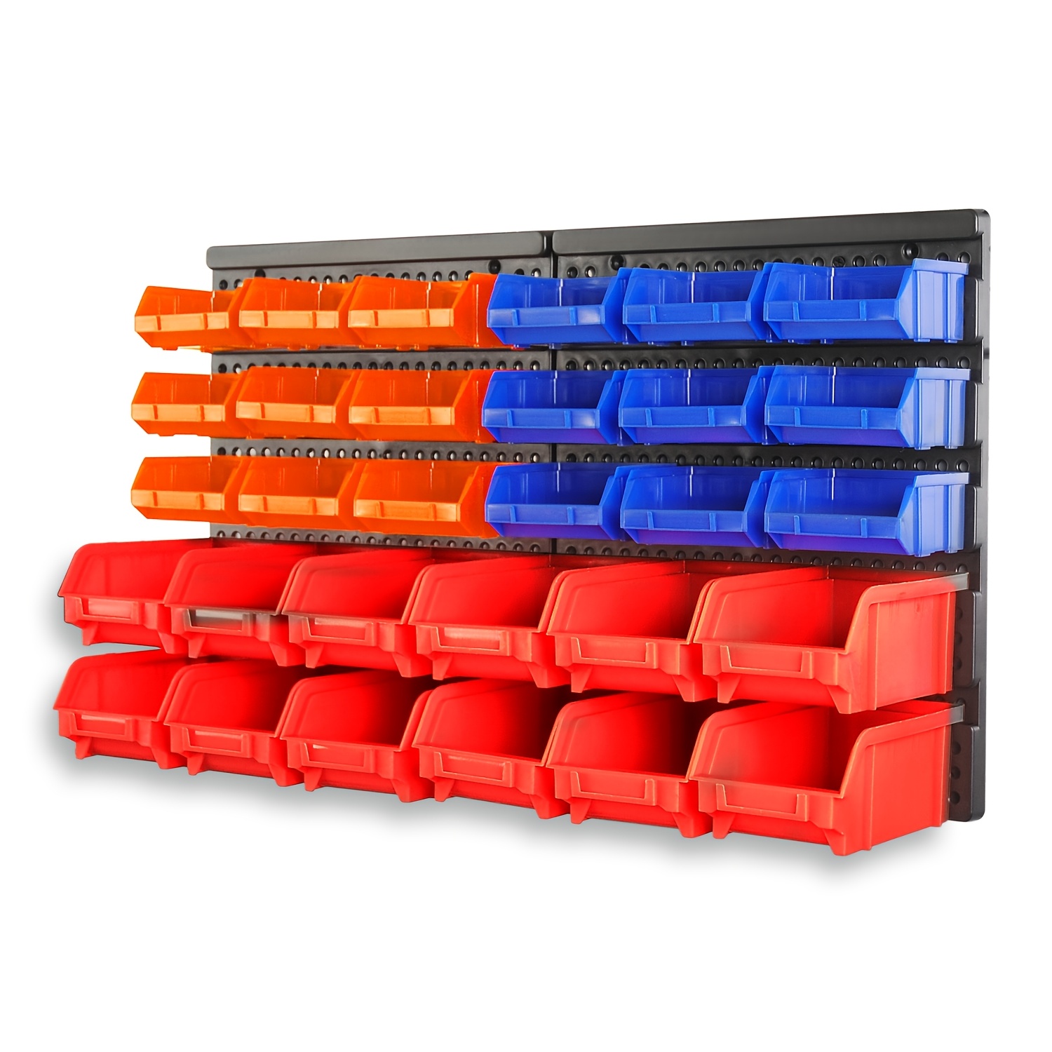 TEMU Système de rangement mural à 30 boîtes - Organisateur d'outils de garage robuste pour vis, écrous, boulons, clous, perles et petites pièces de