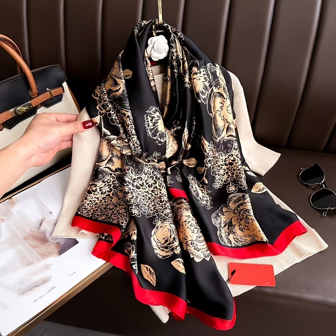Satin Blanket Scarf Styles Elegant Korean Style Polyester Scarf