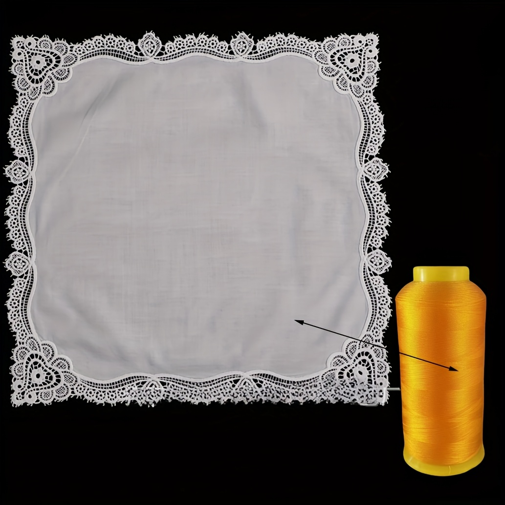 TEMU Personalized Embroidered Wedding Handkerchief - Custom Bridal Gift With Message, Delicate Lace Trim, Lightweight & Hand Washable For Weddings,
