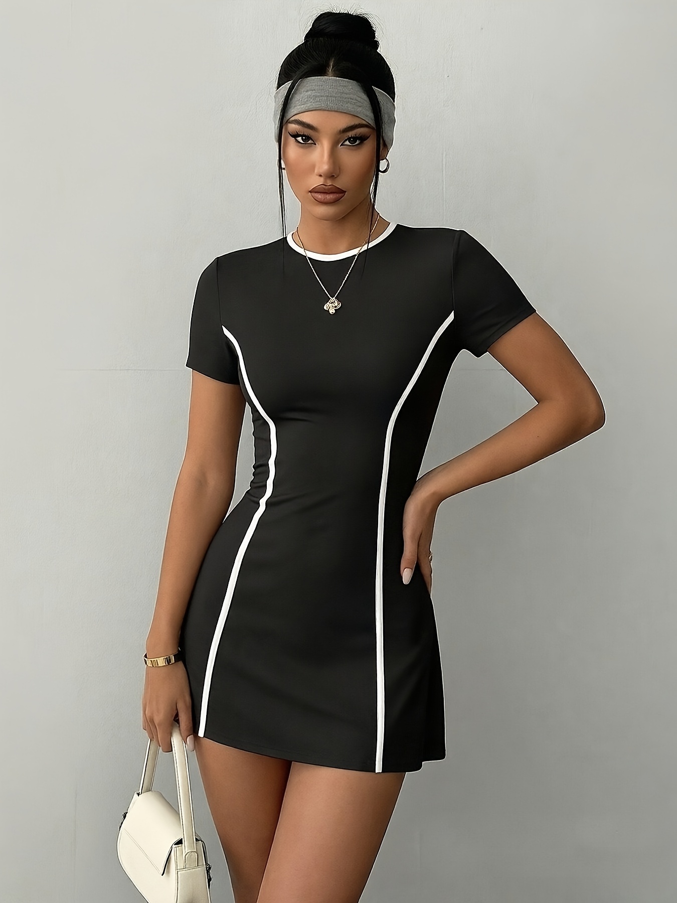 short sleeve dress leggings not included womens training - Temu Mauritius