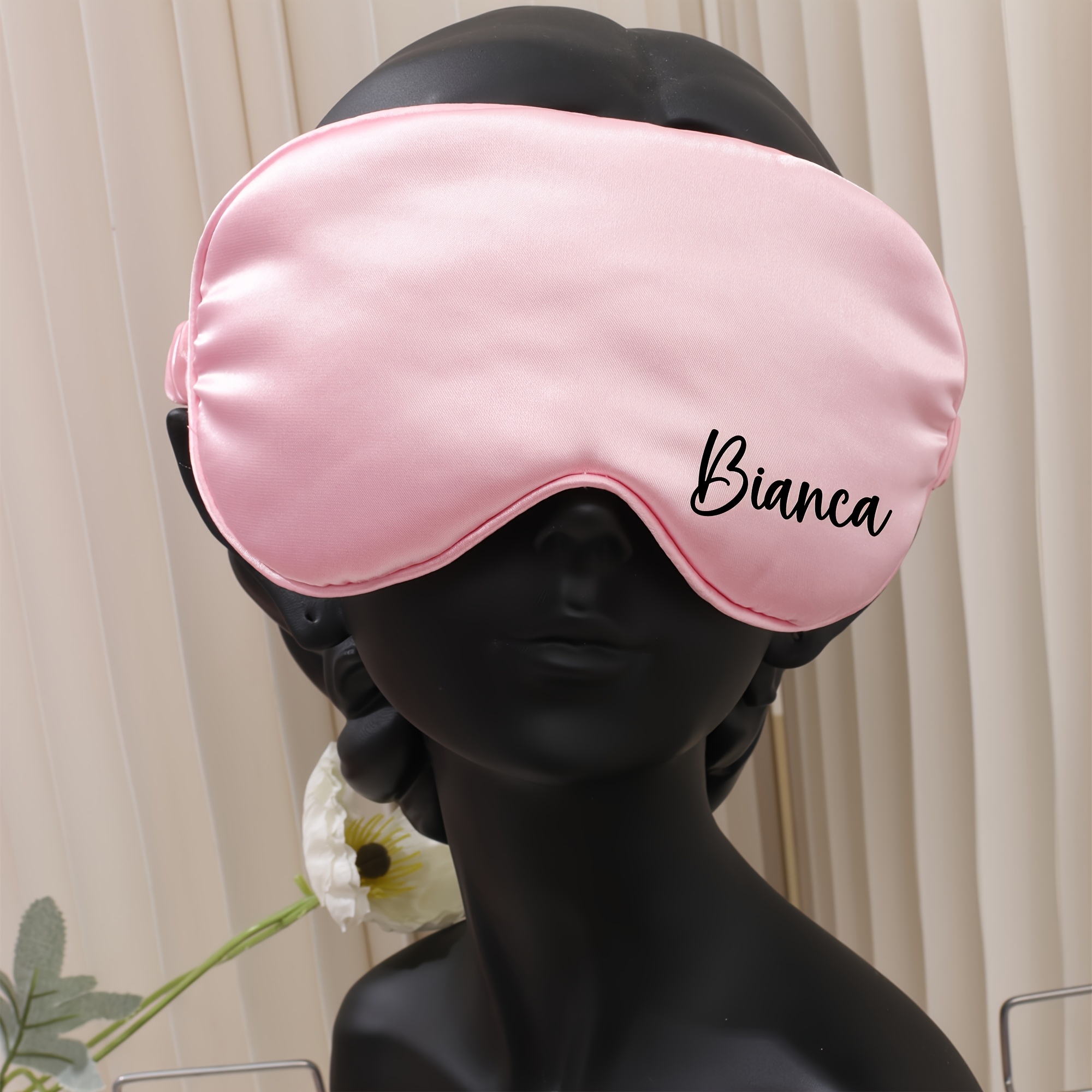 E-shop Individuelle Seiden-Schlafmaske mit Namen - Personalisierte Augenabdeckung für Reisen, Mittagsschläfchen & Geschenke - Weich & Atmungsaktiv in