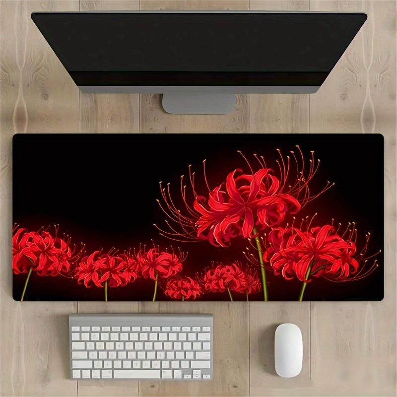 

Dark Red Petal Large Gaming Mouse Pad Computer Hd Keyboard Mouse Pad Desk Pad Natural Rubber Non-slip Office Mouse Pad Desk Accessories