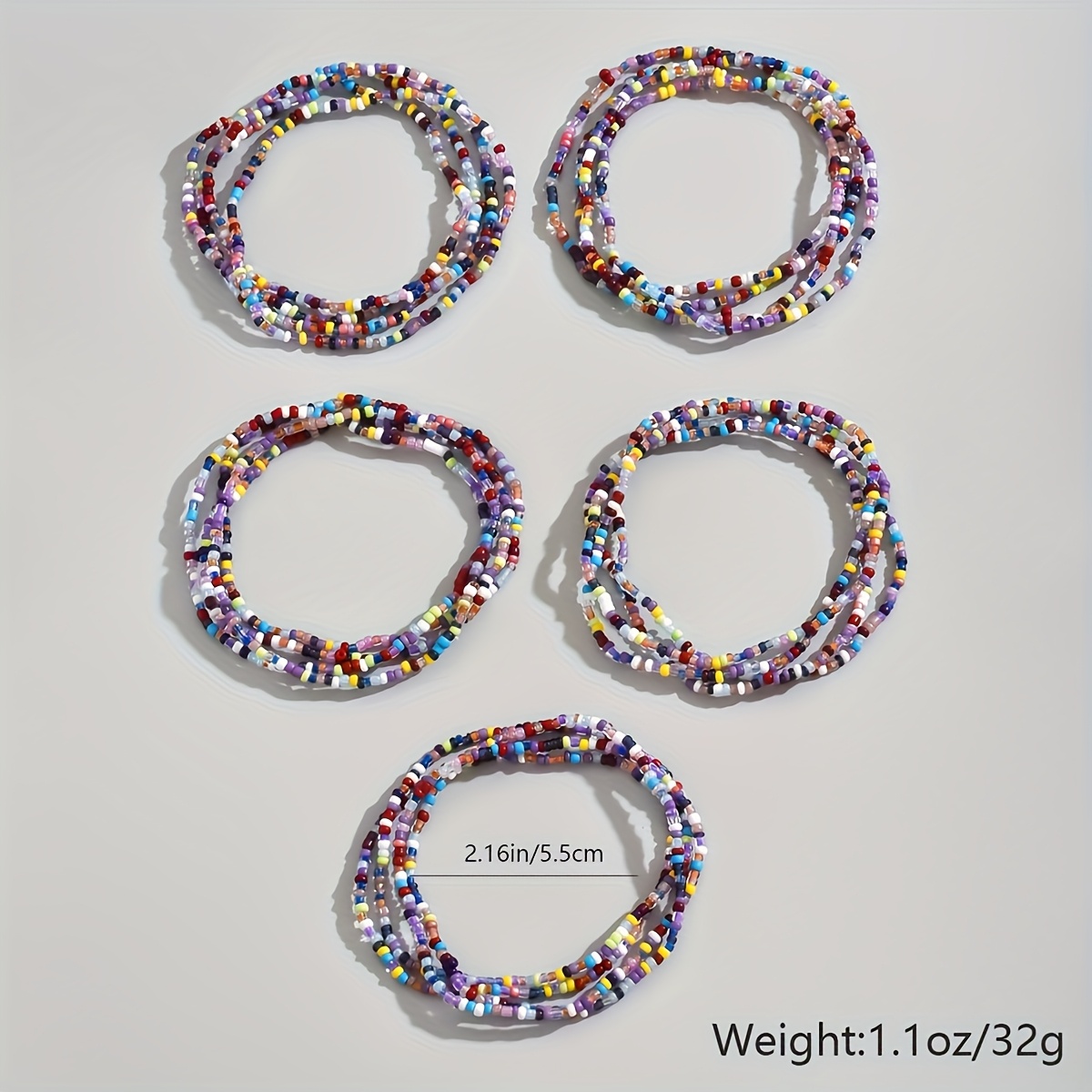 20pcs Bohemian Style Mixed Bead Layered Bracelet Set