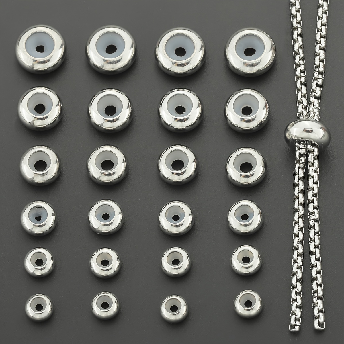 10pcs Stainless Steel Positioning Spacer Beads for DIY Projects
