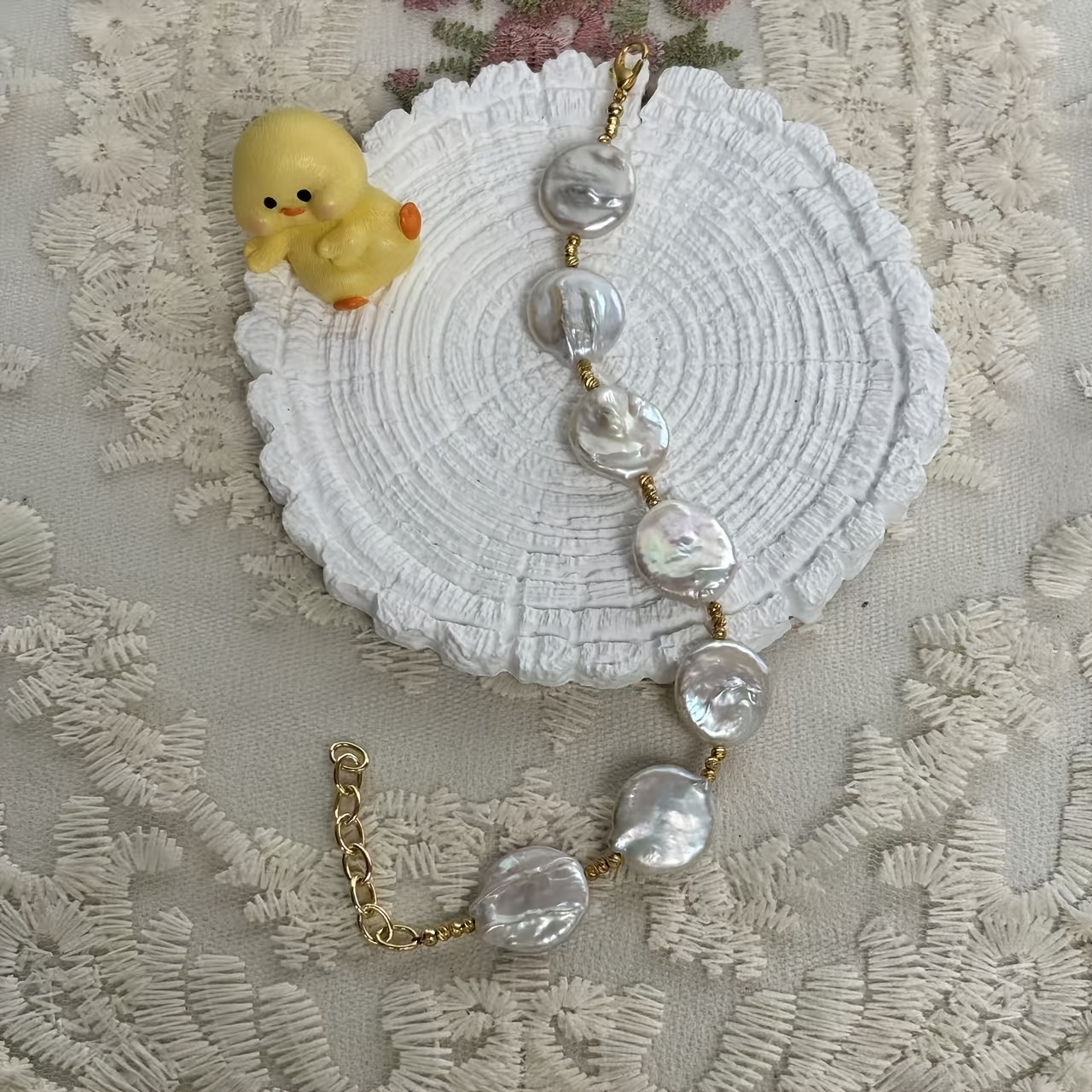 Natural Freshwater Pearls Bracelet, Large Baroque Design