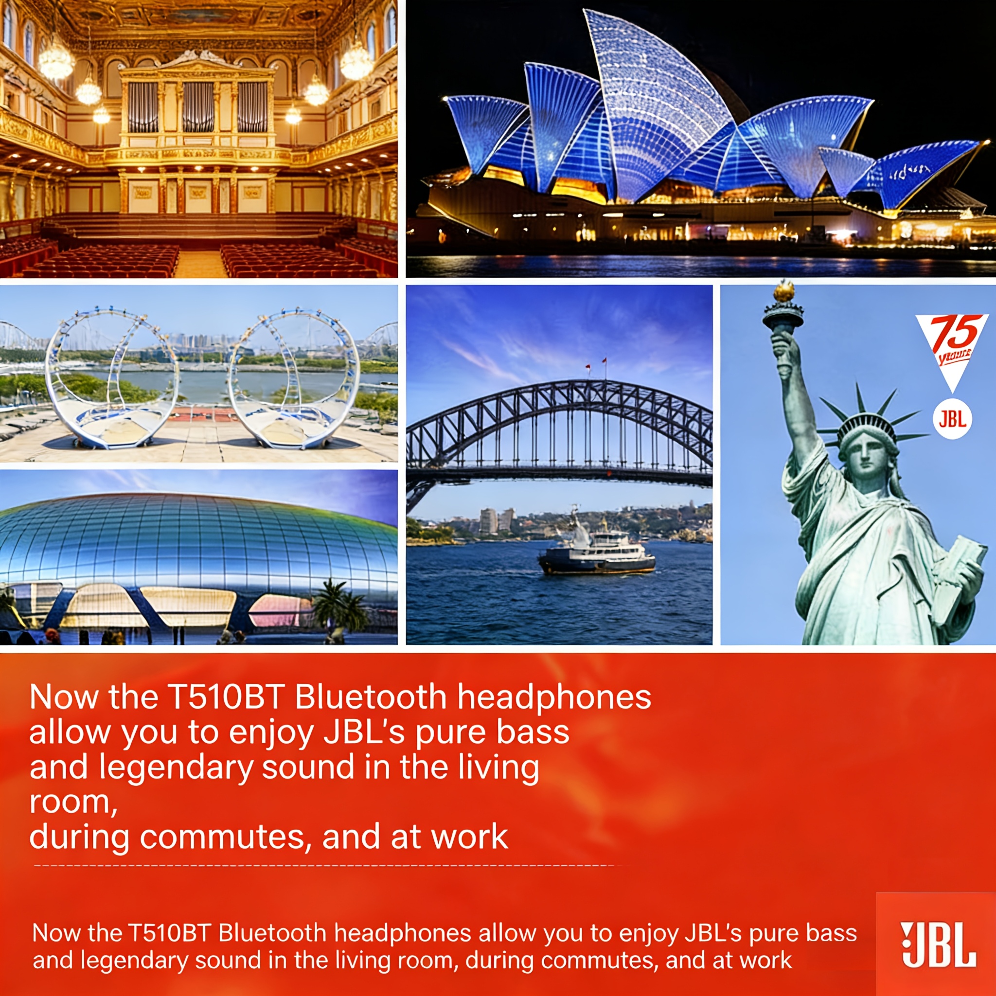 Auriculares Inalámbricos Over-Ear JBL Tune 510BT | Auténticos, Batería de Larga Duración de 40H, Carga Rápida de 5 Minutos, Plegables y Portátiles, Bajos Puros, 75 Años de Herencia Acústica JBL, Aislamiento de Sonido, Inalámbricos, Batería de Polímero de Litio