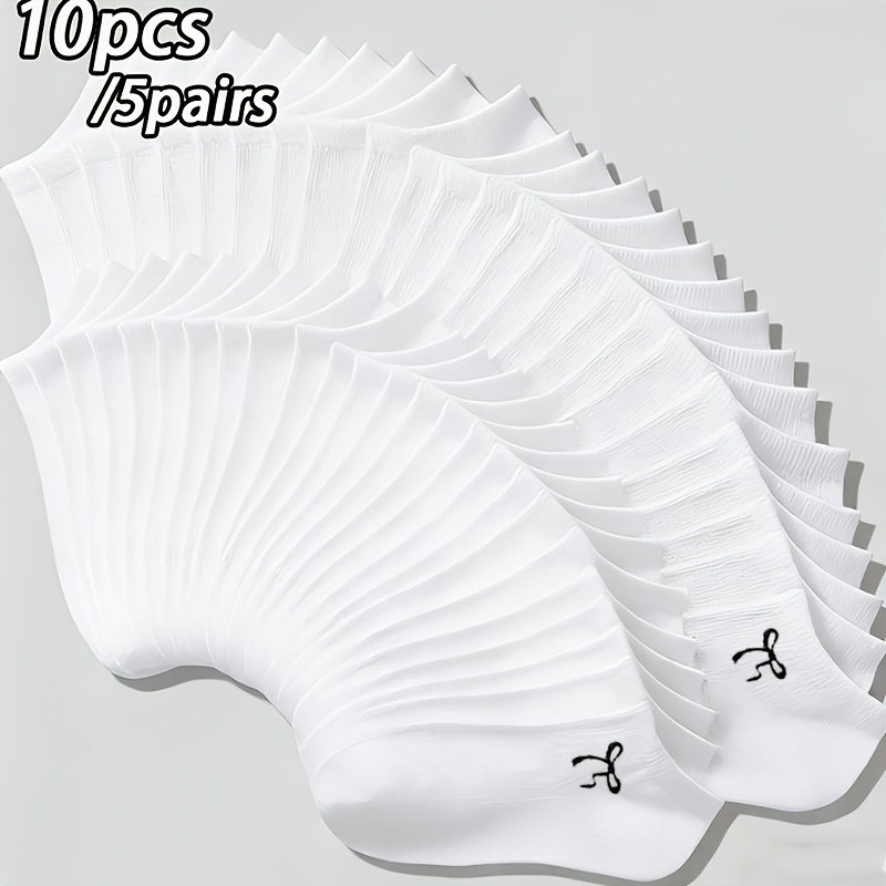 TEMU 10pcs/5 Pairs Random Women's Boat Socks, Cute Bow Low-cut Socks, Soft Breathable Comfortable Invisible Socks, Women Casual Solid Color Socks