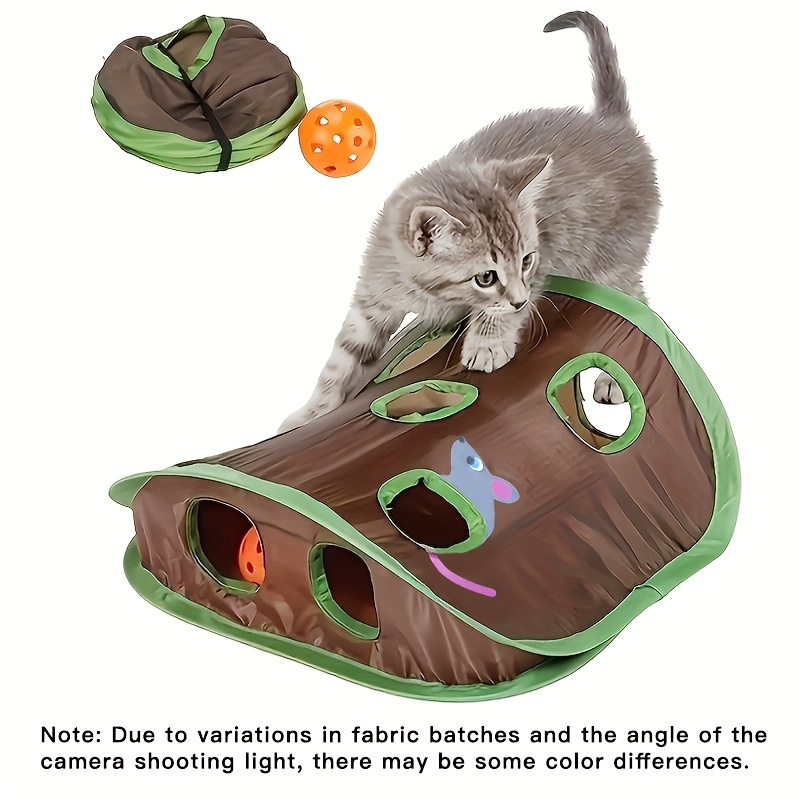 Image of Cat Toy Nine-hole Cat Tunnel With Sound Bell, Scratch Ball, And Interactive Educational Mouse Tunnel For Cats