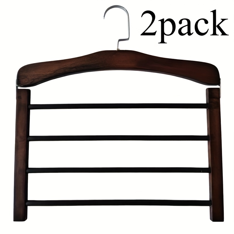 2 Wooden Pants Racks, Household Towels, Scarves, Tie Wooden Hangers, Unmarked Hanging Pants Racks, Wardrobes, Closets, Household For Homes, Dormitories